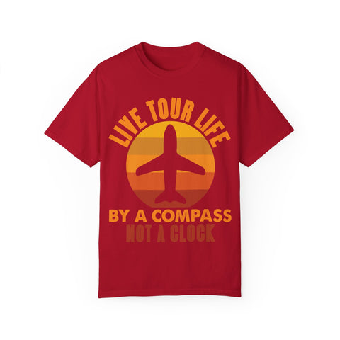 Live Tour Life T-Shirt - Unisex Garment-Dyed Tee for Travel Enthusiasts