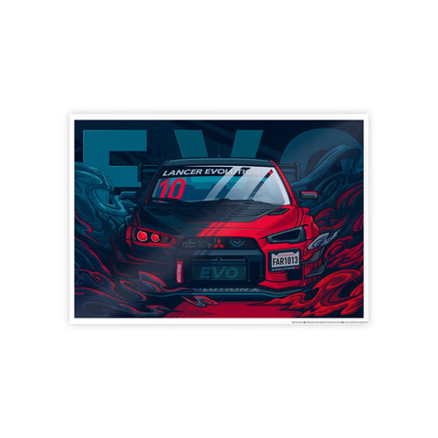 Lancer Evolution Gloss Poster - Retro Car Artwork for Auto Enthusiasts