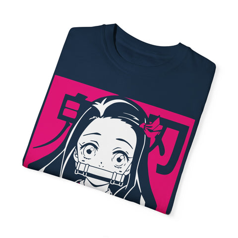 Nezuko Anime T-Shirt - Unisex Garment-Dyed Tee for Fans