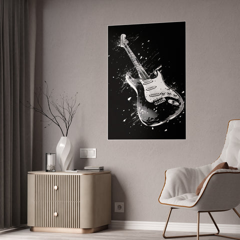Rock & Roll Guitar Gloss Poster | Music Wall Art for Home Decor