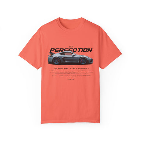 Unisex Garment-Dyed T-Shirt - 'This is Perfection' Porsche 718 Cayman Tee