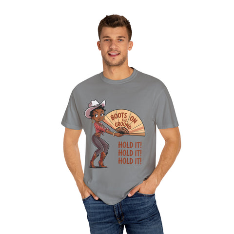 Boots on the Ground Unisex T-Shirt - Rustic Cowboy Vibe, Perfect for Festivals and Casual Outings