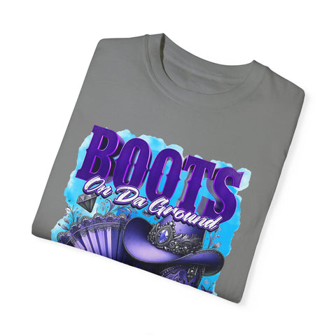 Unisex Garment-Dyed T-Shirt - "Boots On Da Ground" Graphic Tee