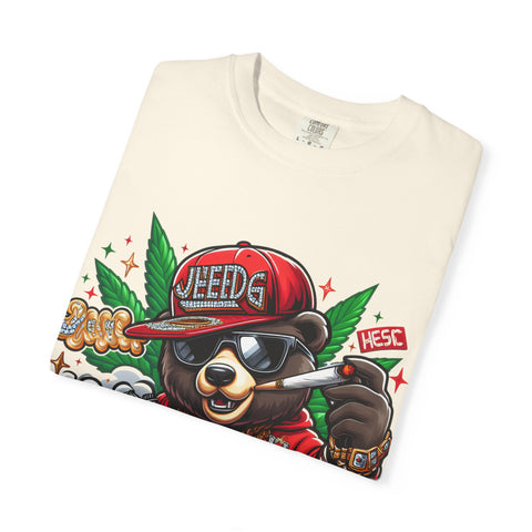 Hip Hop Bear Graphic T-Shirt - Unisex Cool Streetwear for Cannabis Lovers