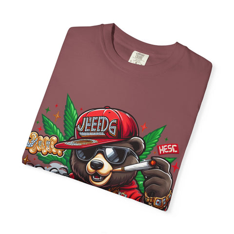 Hip Hop Bear Graphic T-Shirt - Unisex Cool Streetwear for Cannabis Lovers