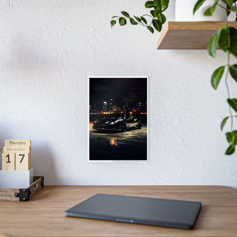 Sleek Cityscape Car Gloss Poster - Wall Art Decor for Auto Enthusiasts