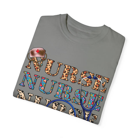 Colorful Nurse T-Shirt - Unisex Garment-Dyed Tee for Healthcare Workers