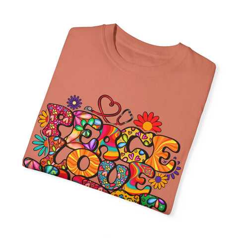 Peace Love Music Unisex Garment-Dyed T-shirt