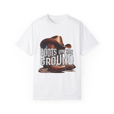 Unisex Garment-Dyed T-Shirt - 'Boots on the Ground' Country Lifestyle Tee