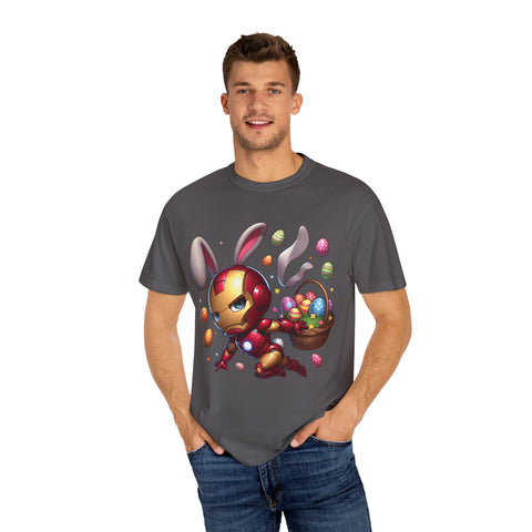 Easter Bunny Iron Man T-Shirt - Unisex Garment-Dyed Tee