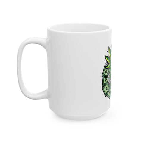 Skull & Leaf Ceramic Mug - 11oz, 15oz | Perfect for Stoners & Rebel Spirits