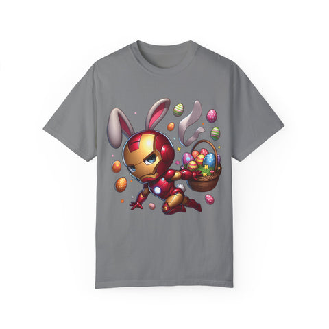 Easter Bunny Iron Man T-Shirt - Unisex Garment-Dyed Tee
