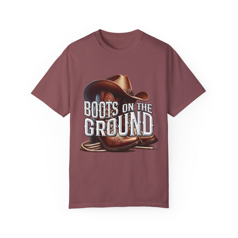 Unisex Garment-Dyed T-Shirt - 'Boots on the Ground' Country Lifestyle Tee