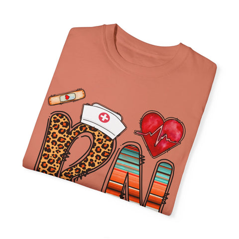 RN Nurse Graphic T-Shirt - Cute Leopard Print Design for Healthcare Workers