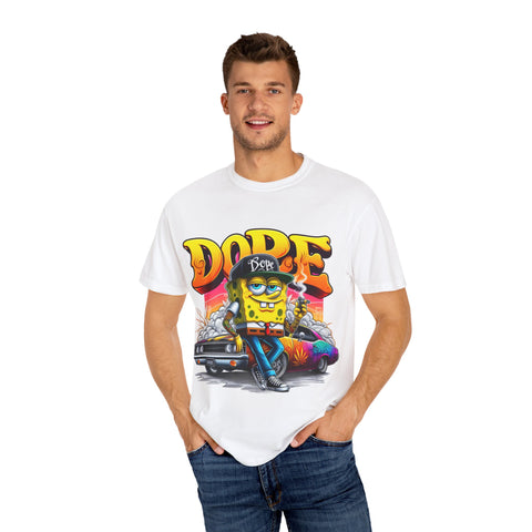 Dope SpongeBob Unisex Garment-Dyed T-Shirt - Fun Streetwear for Casual Vibes