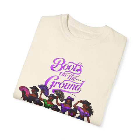 Empowering Women T-Shirt - Boots on the Ground Design - Unisex Garment-Dyed Tee