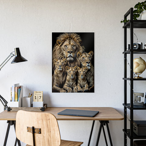 Majestic Lion Family Gloss Poster - Wildlife Wall Art for Home Decor