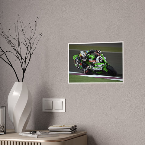Glossy Motorcycle Racing Poster - Vibrant Wall Art for Motorsports Enthusiasts