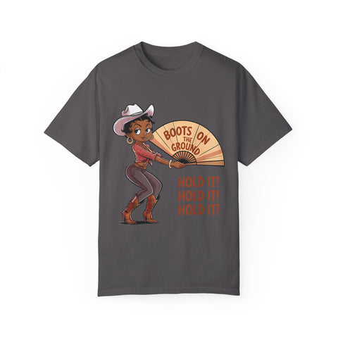 Boots on the Ground Unisex T-Shirt - Rustic Cowboy Vibe, Perfect for Festivals and Casual Outings