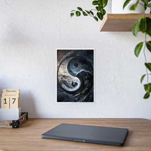 Serene Yin Yang Gloss Poster - Conceptual Art for Home Décor