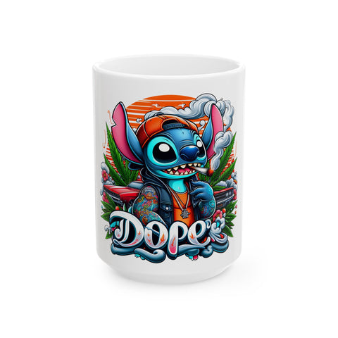 Cool Dope Character Ceramic Mug - Perfect Gift for Stoners & Cartoon Fans