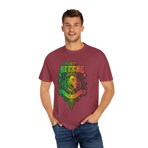 Unisex Garment-Dyed Reggae T-Shirt - Feel the Rhythm Graphic Tee for Music Lovers