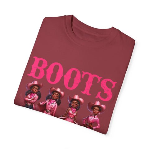 Unisex Garment-Dyed T-shirt: "Boots on the Ground" Vintage Western Style Tee