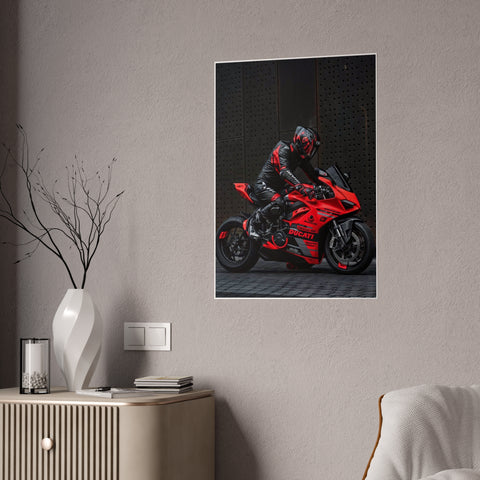 Ducati Motorcycle Gloss Poster - Perfect for Bikers and Racing Enthusiasts
