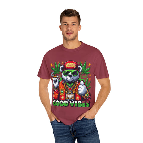 Good Vibes Panda T-Shirt - Unisex Garment-Dyed Tee for Chill Days
