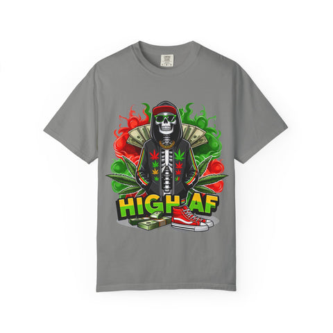 High AF Unisex Garment-Dyed T-Shirt - Fun & Edgy Style for Cannabis Enthusiasts