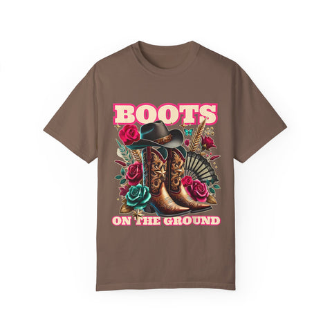 Western Style Graphic Tee - "Boots on the Ground"