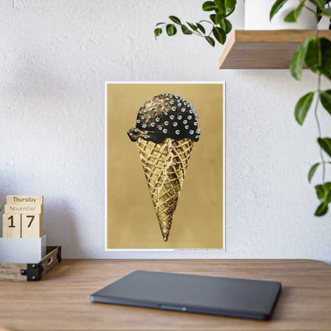 Glamorous Ice Cream Art Print - Glossy Poster for Chic Home Decor
