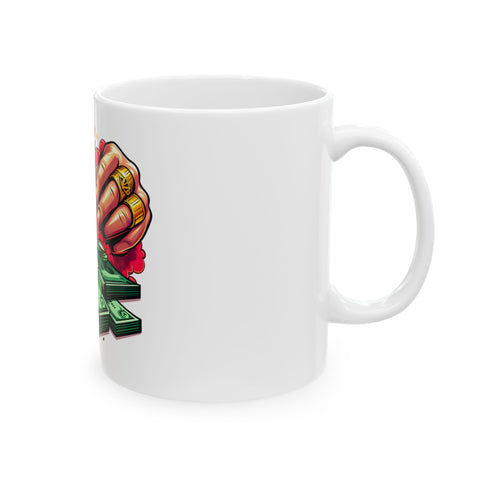 Rolling Hands Ceramic Mug - 11oz & 15oz | Perfect for Coffee Lovers & Gift Ideas