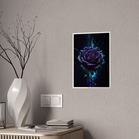 Mystical Rose Gloss Poster - Dark Floral Art for Home Decor