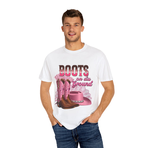 Unisex Garment-Dyed T-shirt - "Boots on the Ground" Country Style Tee