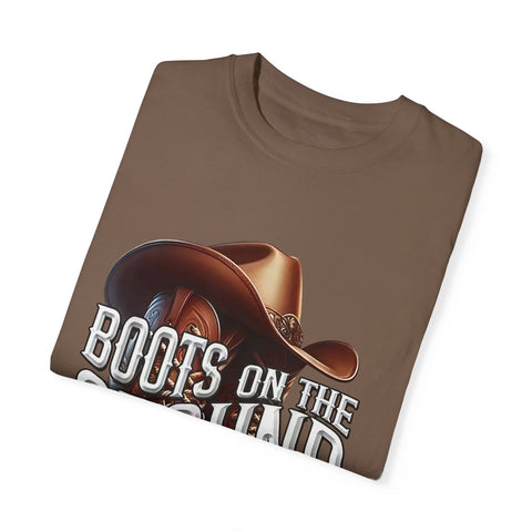 Unisex Garment-Dyed T-Shirt - 'Boots on the Ground' Country Lifestyle Tee