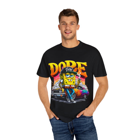 Dope SpongeBob Unisex Garment-Dyed T-Shirt - Fun Streetwear for Casual Vibes