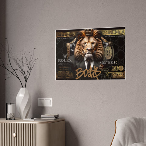 Boss Lion Gloss Poster - Motivational Wall Art for Ambitious Spaces