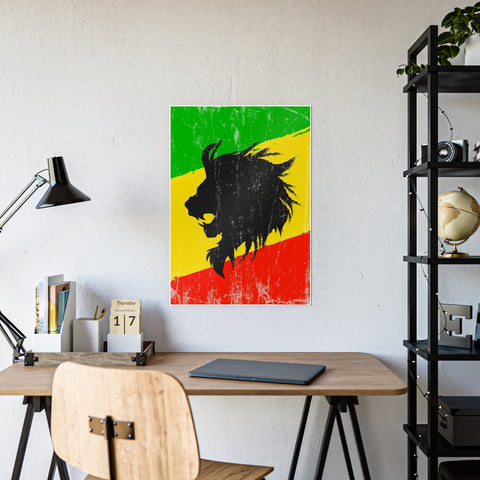 Rasta Lion Art Print - Glossy Poster for Home Decor