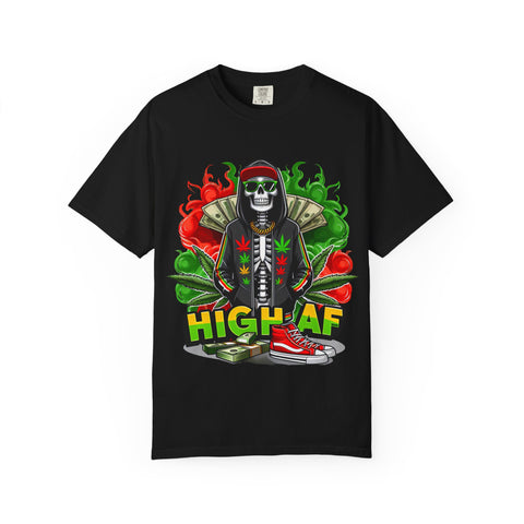 High AF Unisex Garment-Dyed T-Shirt - Fun & Edgy Style for Cannabis Enthusiasts