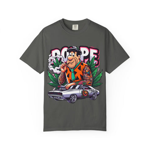 Retro Cool Unisex Garment-Dyed T-Shirt - 'Dope' Graphic with Classic Car