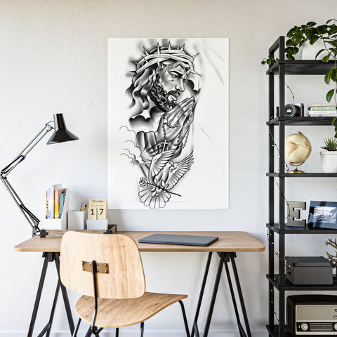 Inspirational Jesus Gloss Poster - Christian Wall Art for Home Decor