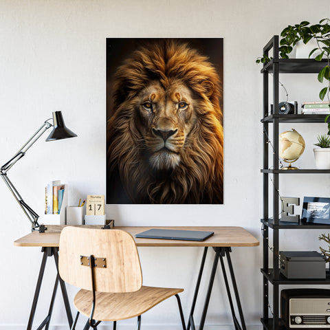 Majestic Lion Gloss Poster - Bold Animal Art for Home Decor