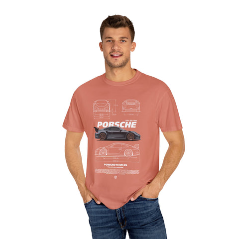 Porsche Blueprint Unisex T-Shirt - Automotive Enthusiast Graphic Tee