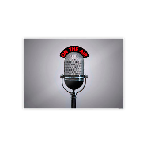 Retro Microphone Wall Art Poster - 'On The Air' Decor for Music Lovers