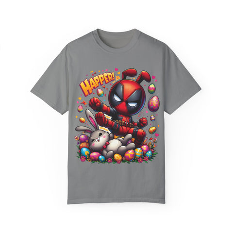 Funny Deadpool Easter T-Shirt - Unisex Garment-Dyed Tee for Comic Fans