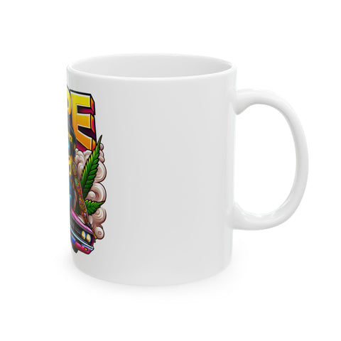 Dope Vibes Ceramic Mug - 11oz & 15oz | Funky Sponge Art for Coffee Lovers
