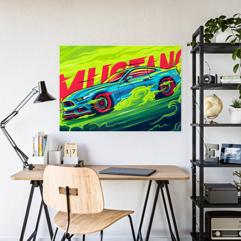 Vibrant Mustang Gloss Poster - Perfect for Car Lovers & Home Decor