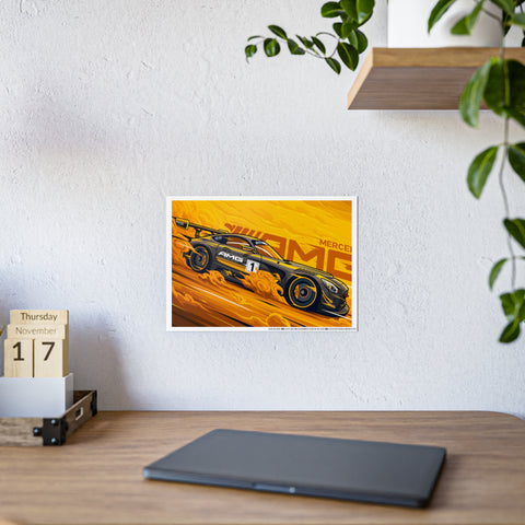Mercedes AMG Gloss Poster - Vibrant Racing Wall Art for Car Enthusiasts