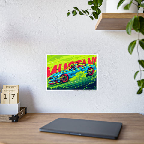 Vibrant Mustang Gloss Poster - Perfect for Car Lovers & Home Decor